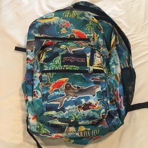 JanSport shark and sloth backpack
